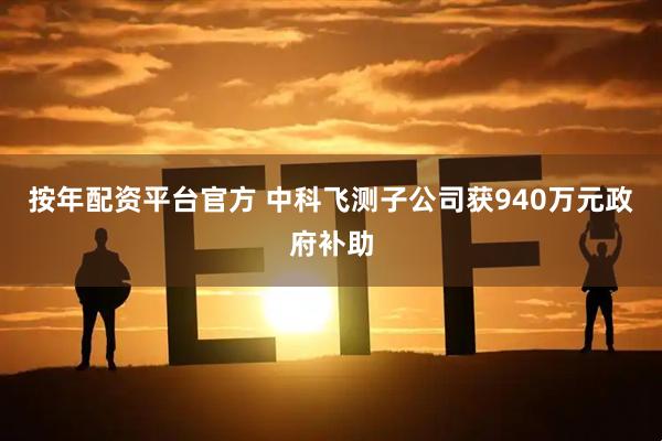 按年配资平台官方 中科飞测子公司获940万元政府补助